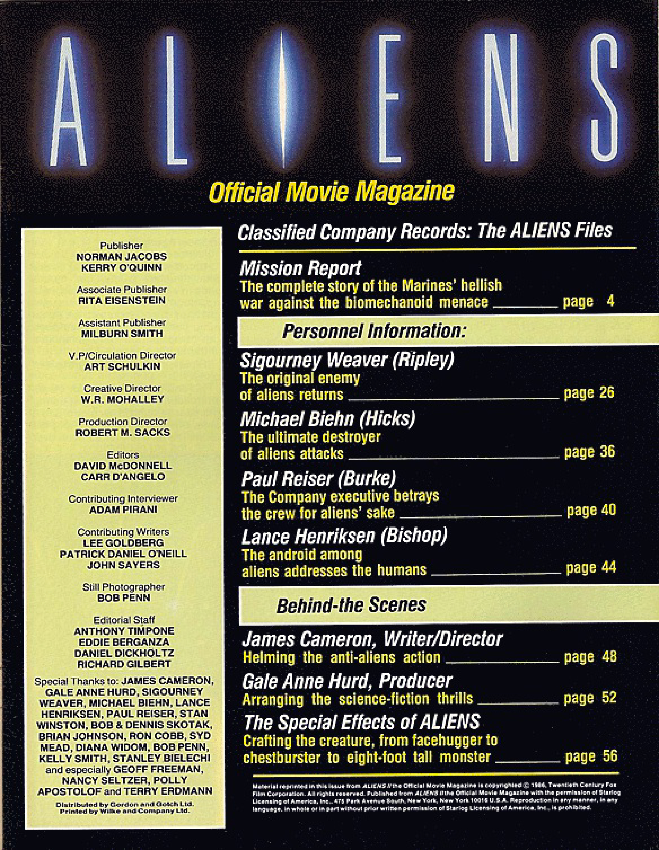 Aliens The Official Movie Magazine 1986 Page 12
Keywords: aliens_media;all_media_articles;media_promotion;media_magazine