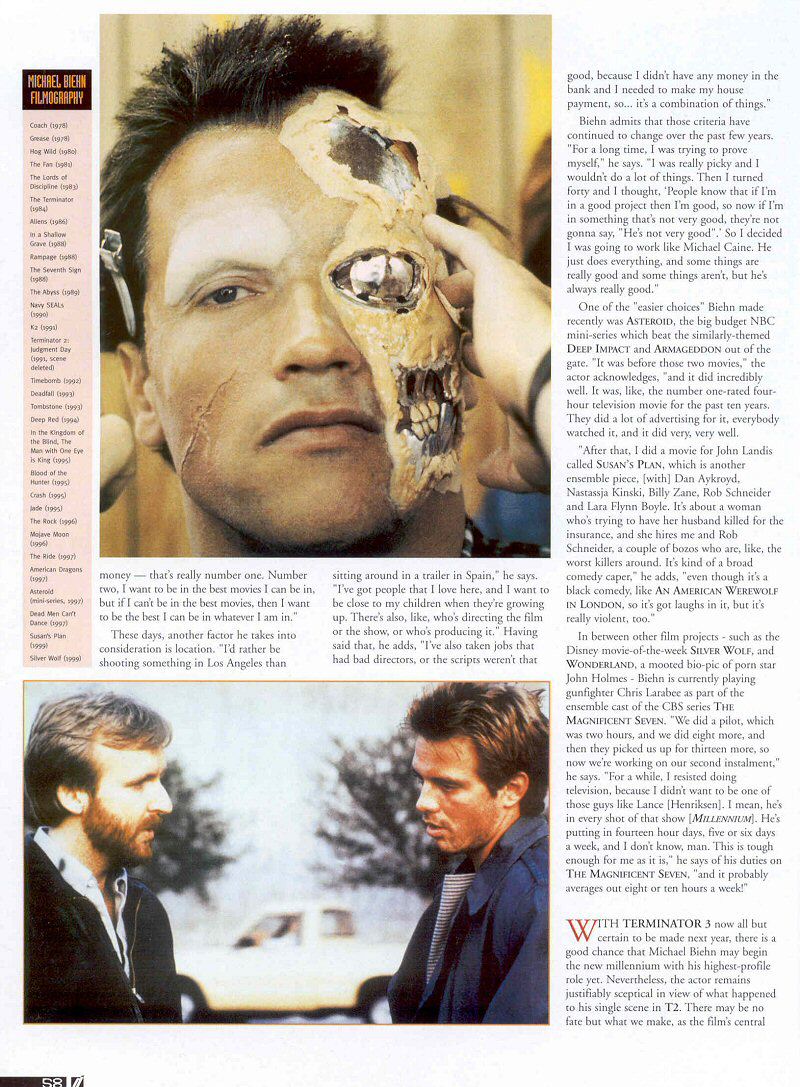 Dreamwatch #55 March 1999 - Biehn There Done That - PAGE 3
Keywords: ;media_review;terminator_media;aliens_media