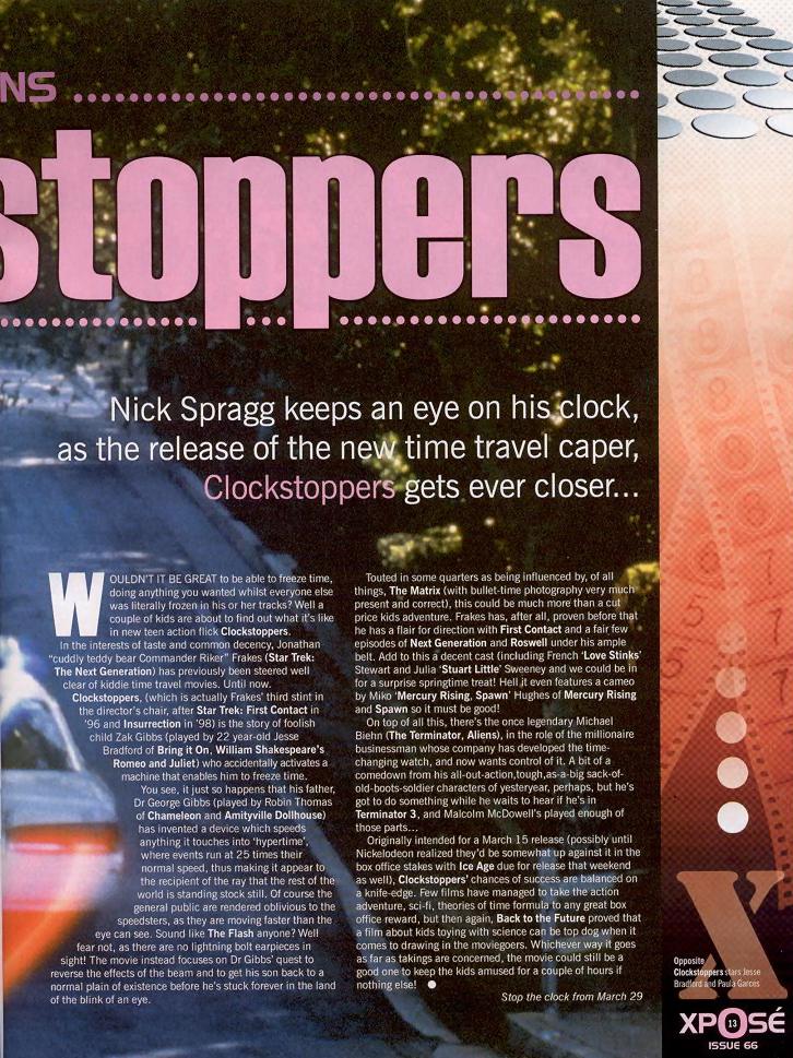 XposÃ© #66 April 2002 - Clockstoppers - PAGE 2
Keywords: clockstoppers_media;all_media_articles;media_review