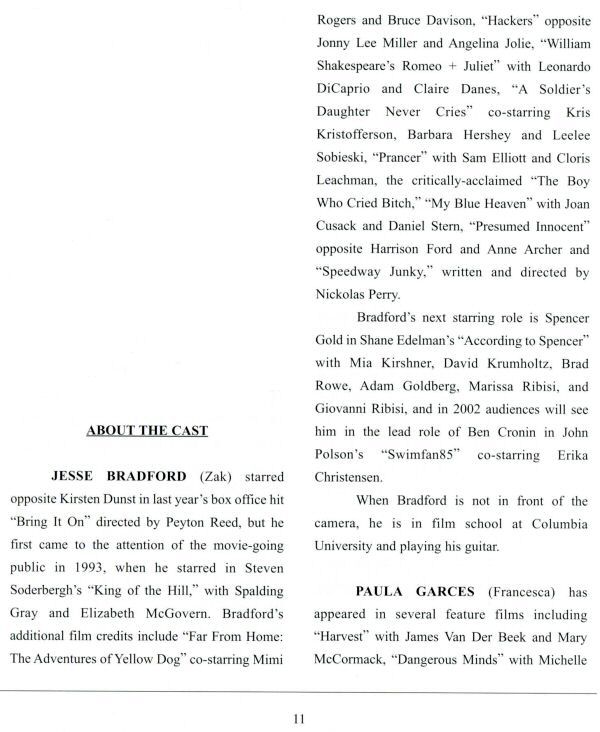 Clockstoppers - Press Kit - About the Cast - PAGE 1
Keywords: cherry_falls_media;all_media_articles;media_presskit