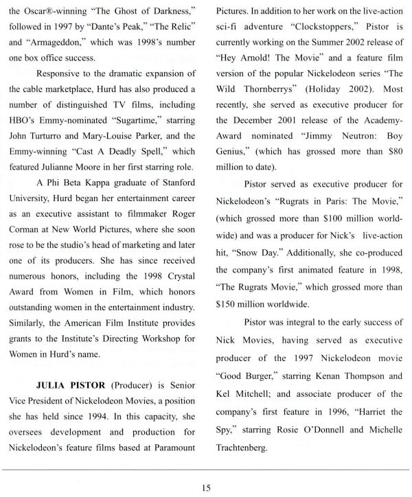 Clockstoppers - Press Kit - About the Filmmakers - PAGE 2
Keywords: cherry_falls_media;all_media_articles;media_presskit