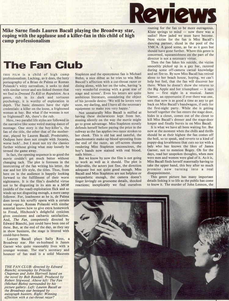The Fan - Films on Screen and Video Vol 1 No 7 June 1981 - PAGE 2
Keywords: the_fan_media;all_media_articles;media_review