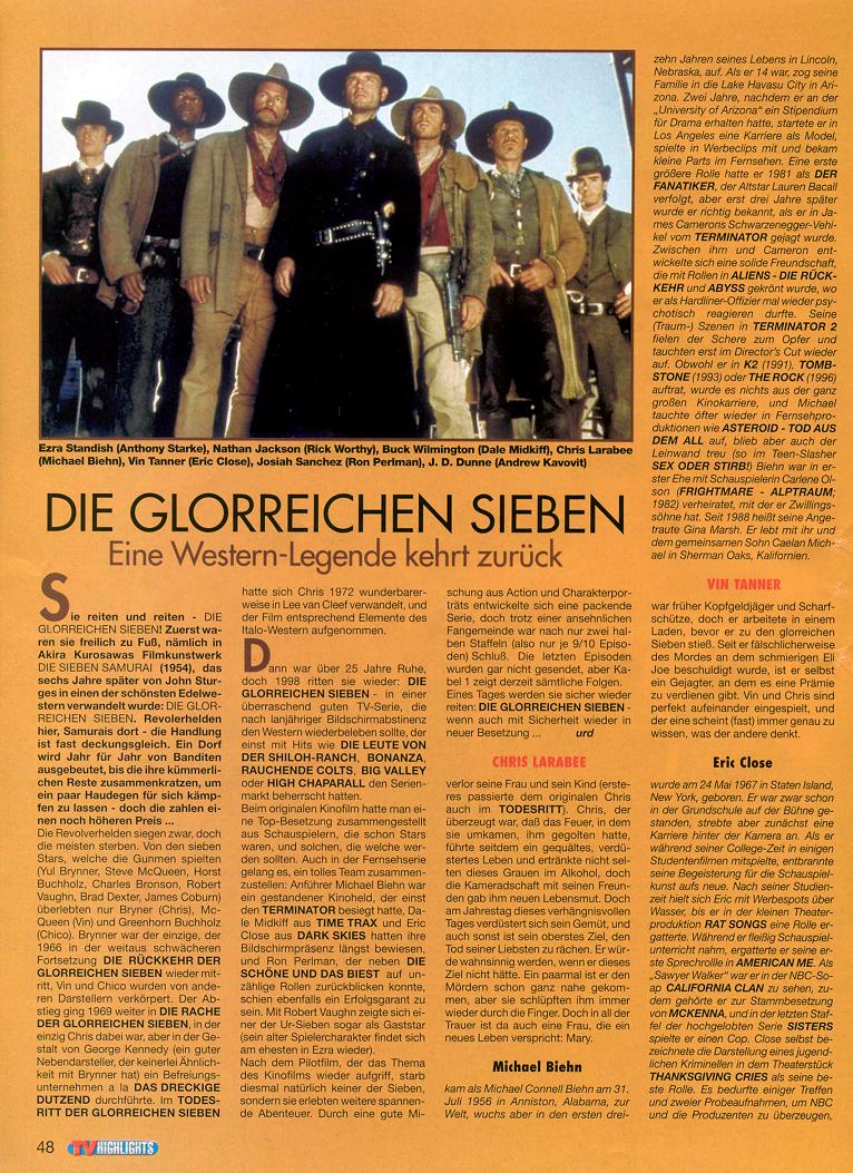 The Magnificent Seven TV Highlights Weekly January 2002 - PAGE 2
Keywords: ;media_review