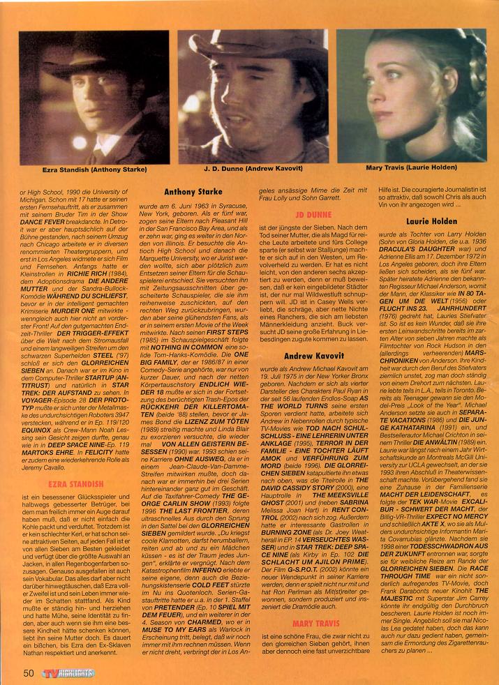 The Magnificent Seven TV Highlights Weekly January 2002 - PAGE 4
Keywords: magnificent_7_media;all_media_articles;media_review