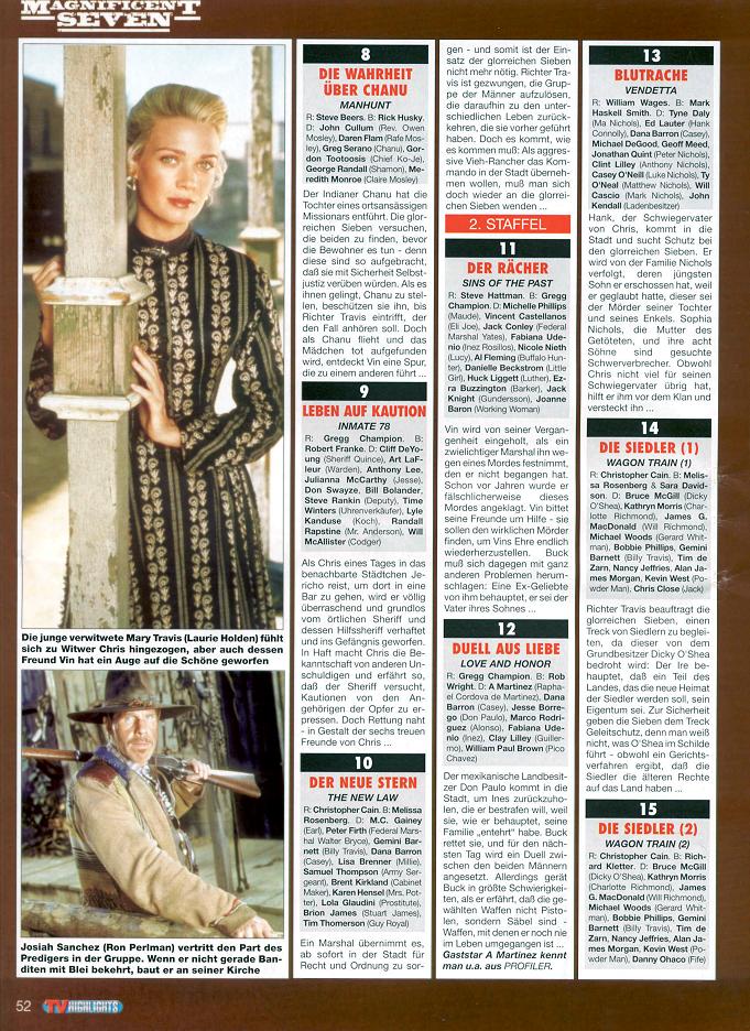 The Magnificent Seven TV Highlights Weekly January 2002 - PAGE 6
Keywords: ;media_review