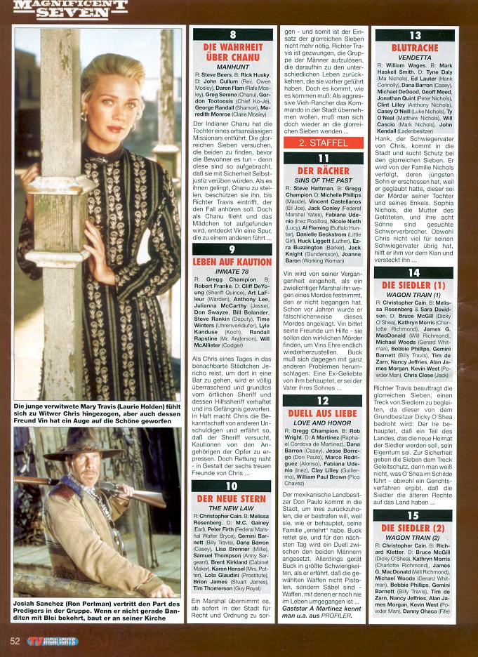 The Magnificent Seven TV Highlights Weekly January 2002 - PAGE 6
Keywords: magnificent_7_media;all_media_articles;media_review