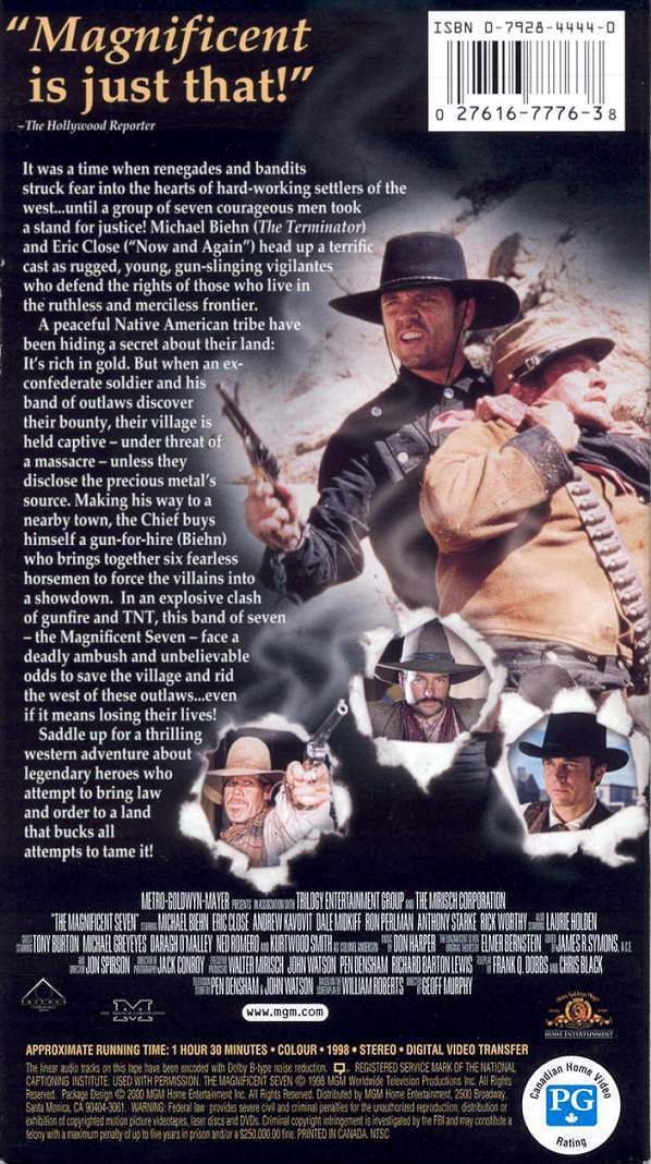 The Magnificent Seven - NTSC - Video Cover - BACK
Keywords: ;media_cover