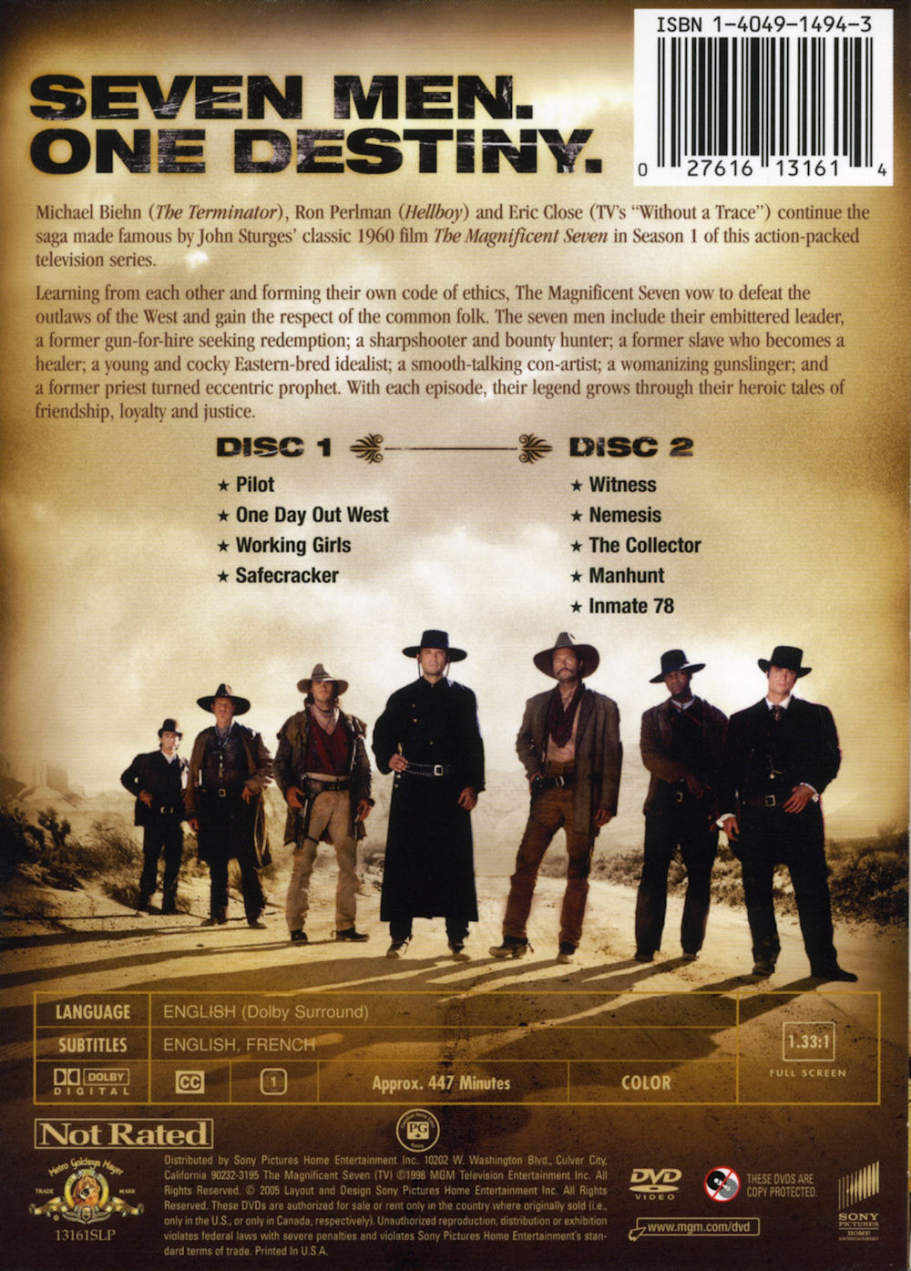 The Magnificent Seven - Region 1 - Season 1 - DVD Boxset - BACK
Keywords: magnificent_7_media;all_media_articles;media_cover