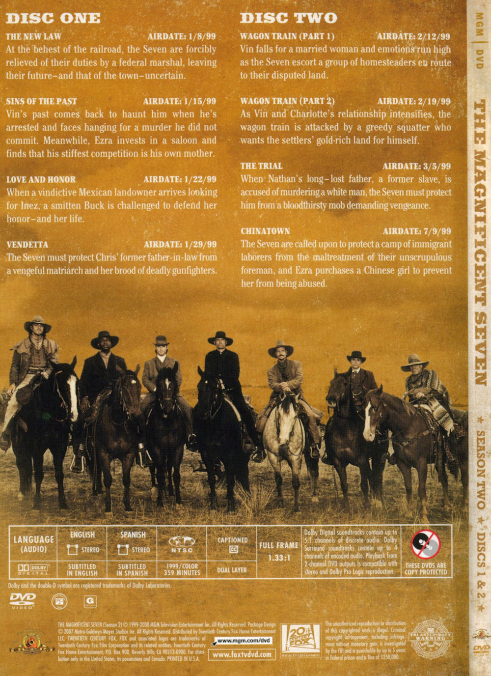 The Magnificent Seven - Region 1 - Season 2 - DVD Boxset - INNER 1
Keywords: magnificent_7_media;all_media_articles;media_cover