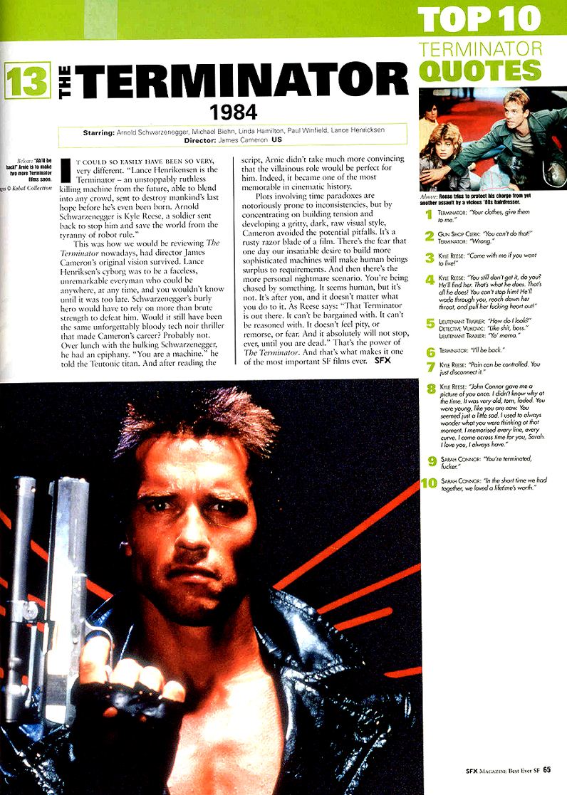 The Terminator - SFX Collector's Edition Top 10 2001 - PAGE 1
Keywords: terminator_media;all_media_articles;media_review