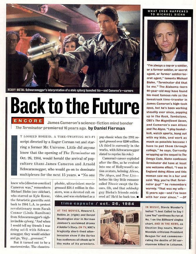The Terminator - Entertainment Weekly #566 Oct 27, 2000
Keywords: terminator_media;all_media_articles;media_review