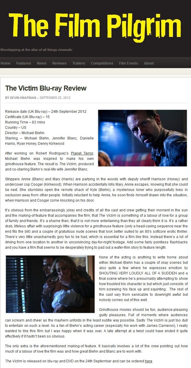 The Victim - Bluray Review
The Film Pilgrim - 25 Sep 2012
Article by Kevin Knapman
Keywords: ;media_review