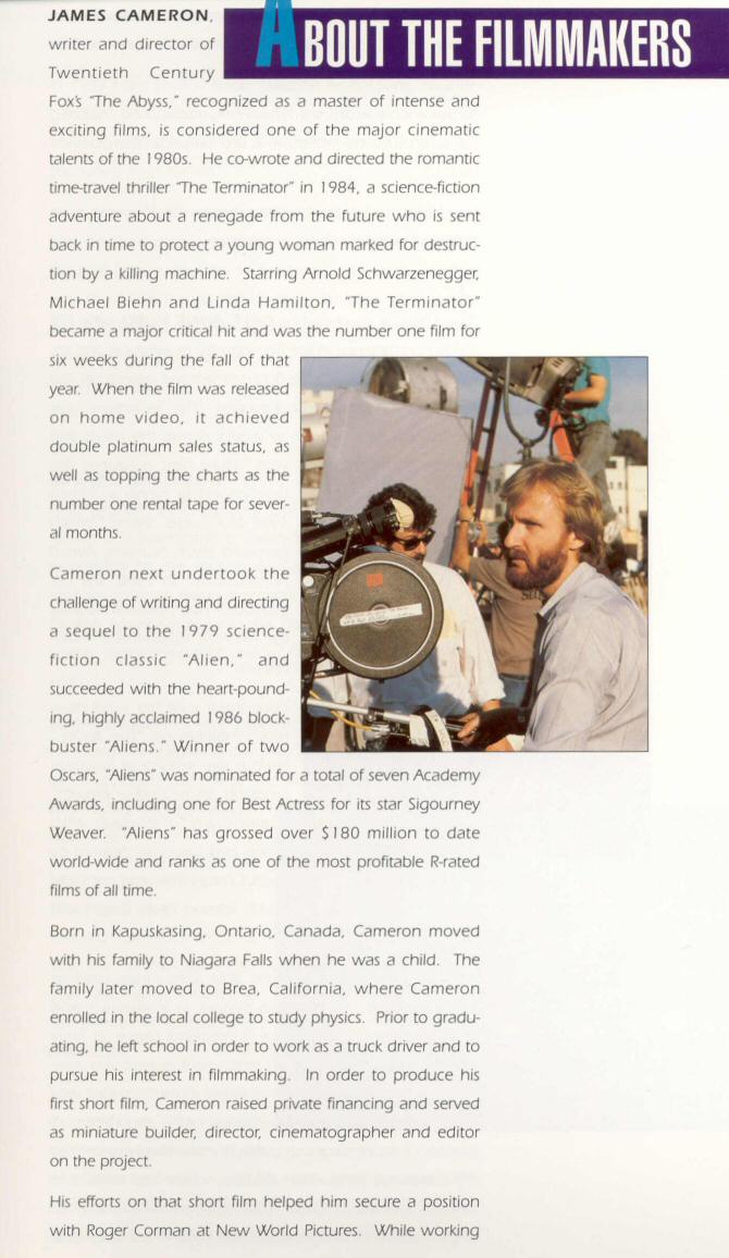 The Abyss - Boxed Press Kit - About The Filmmakers - PAGE 1
Keywords: abyss_media;media_presskit;all_media_articles