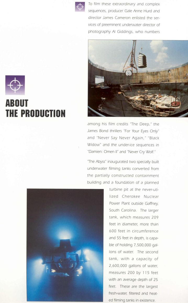 The Abyss - Boxed Press Kit - About The Production - PAGE 1
Keywords: abyss_media;media_presskit;all_media_articles