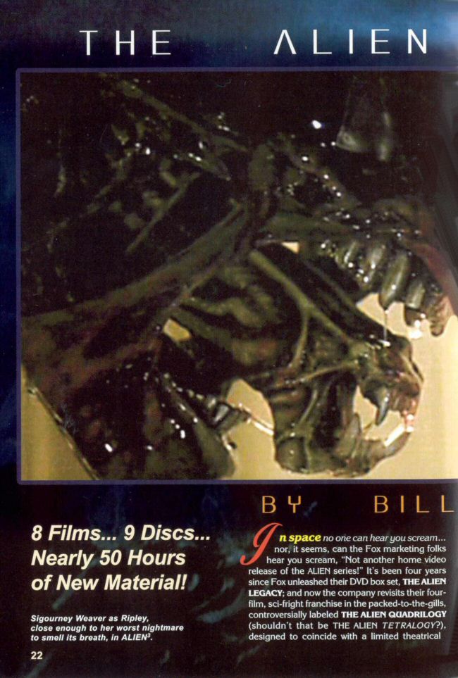 Aliens - Video Watchdog #106 May 2004 - Alien Quadrilogy - PAGE 2
Keywords: aliens_media;all_media_articles;media_review;media_promotion