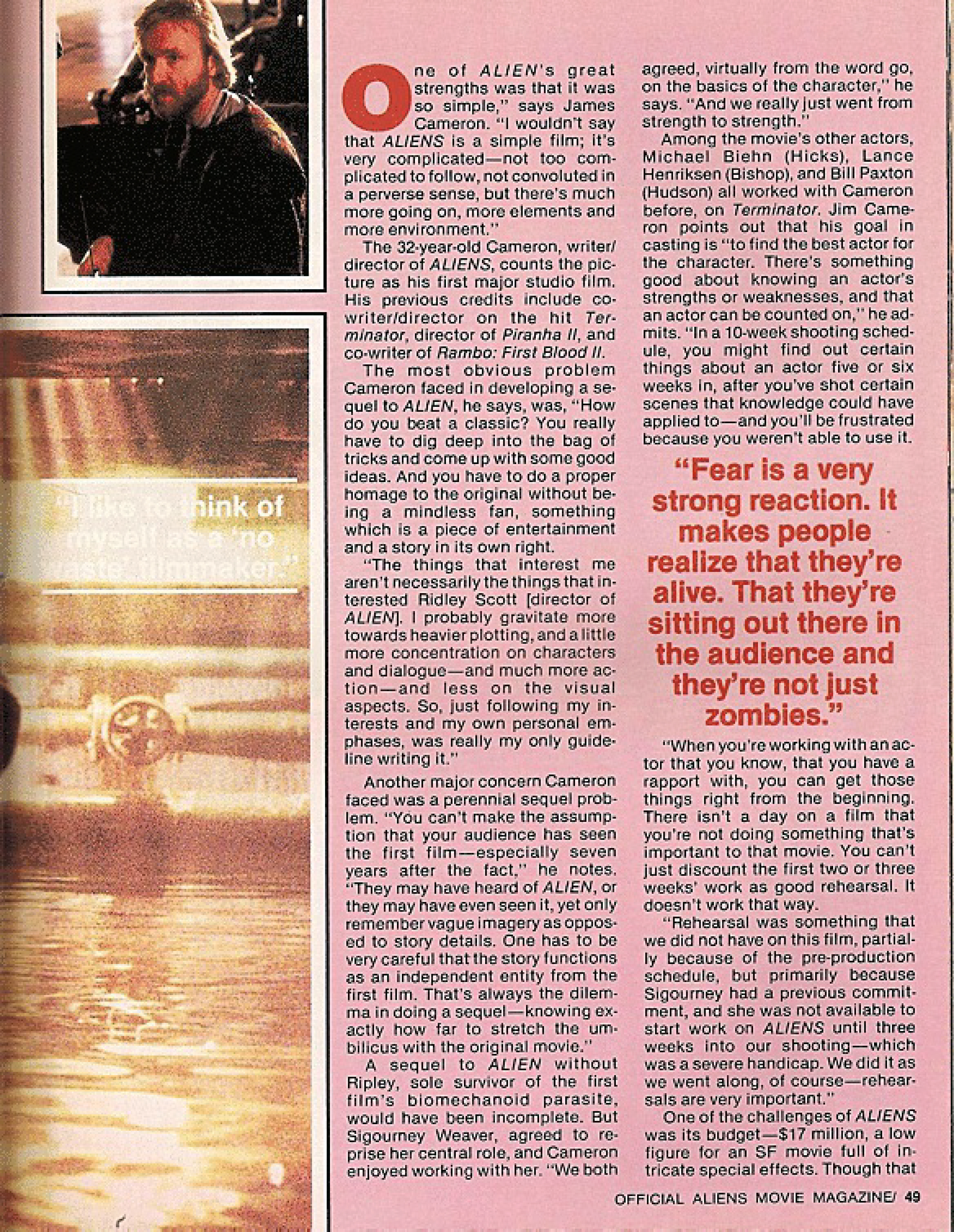 Aliens The Official Movie Magazine 1986 Page 41
