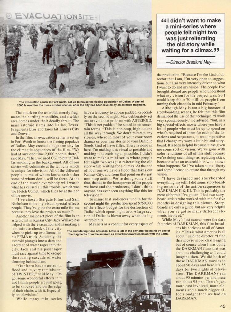 Asteroid - Cinefantastique Vol 28 No 9 March 1997 - PAGE 2
Keywords: asteroid_media;all_media_articles;media_review