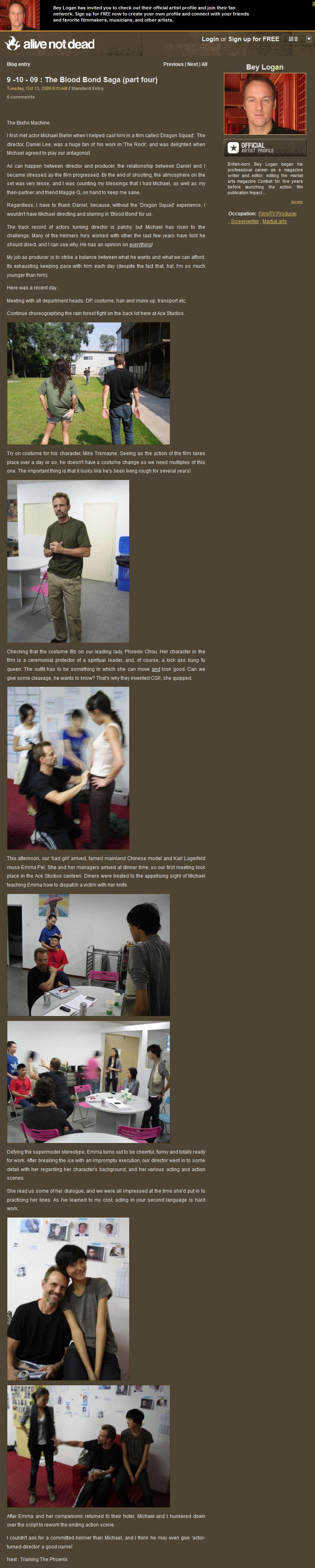 The Blood Bond - Saga Part 4
Bey Logan in alivenotdead blog - 09 Oct 2009
Keywords: all_media_articles;blood_bond_media;media_promotion;media_publicity