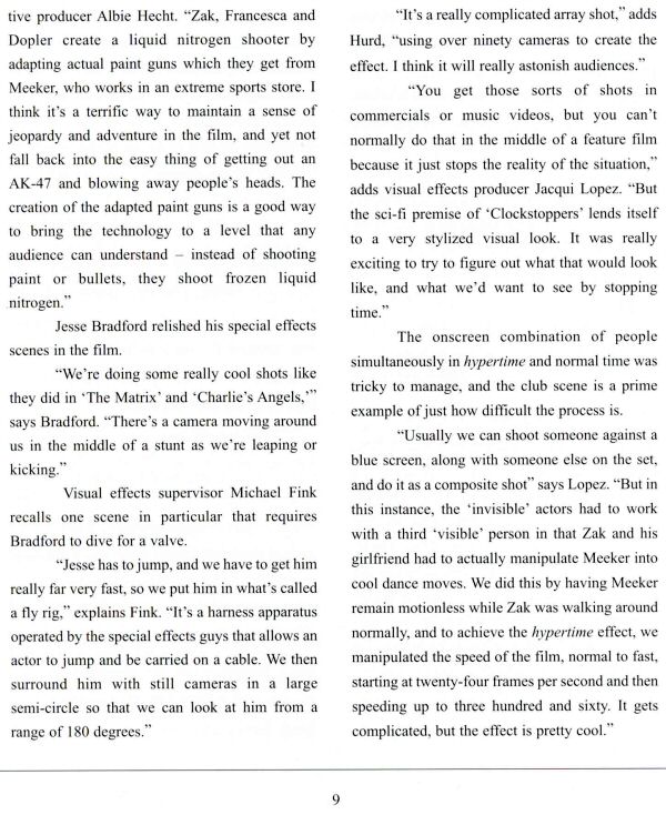 Clockstoppers - Press Kit - About the Film - PAGE 7
Keywords: clockstoppers_media;all_media_articles;media_presskit