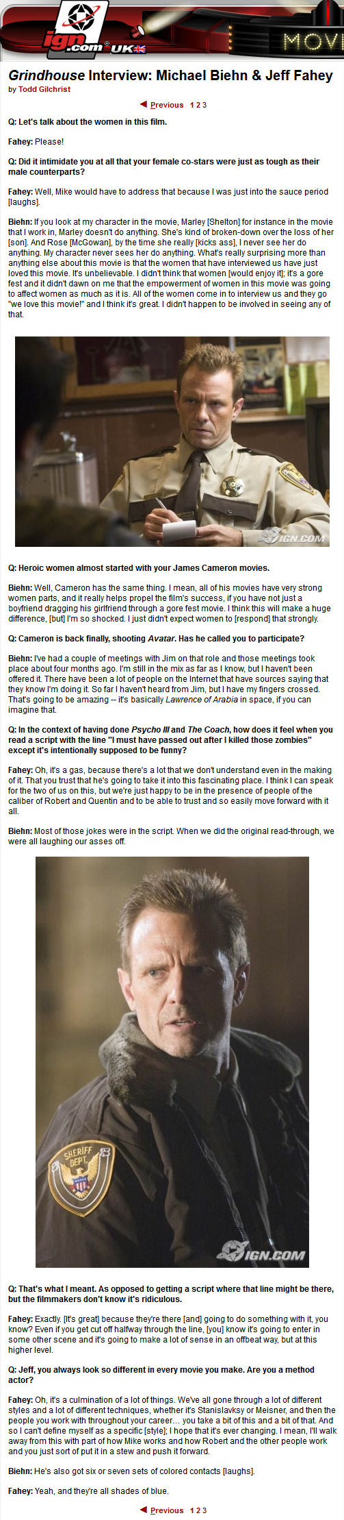 Ign.com Grindhouse Interview - Michael Biehn and Jeff Fahey - PAGE 3
Keywords: all_media_articles;grindhouse_media;media_interview
