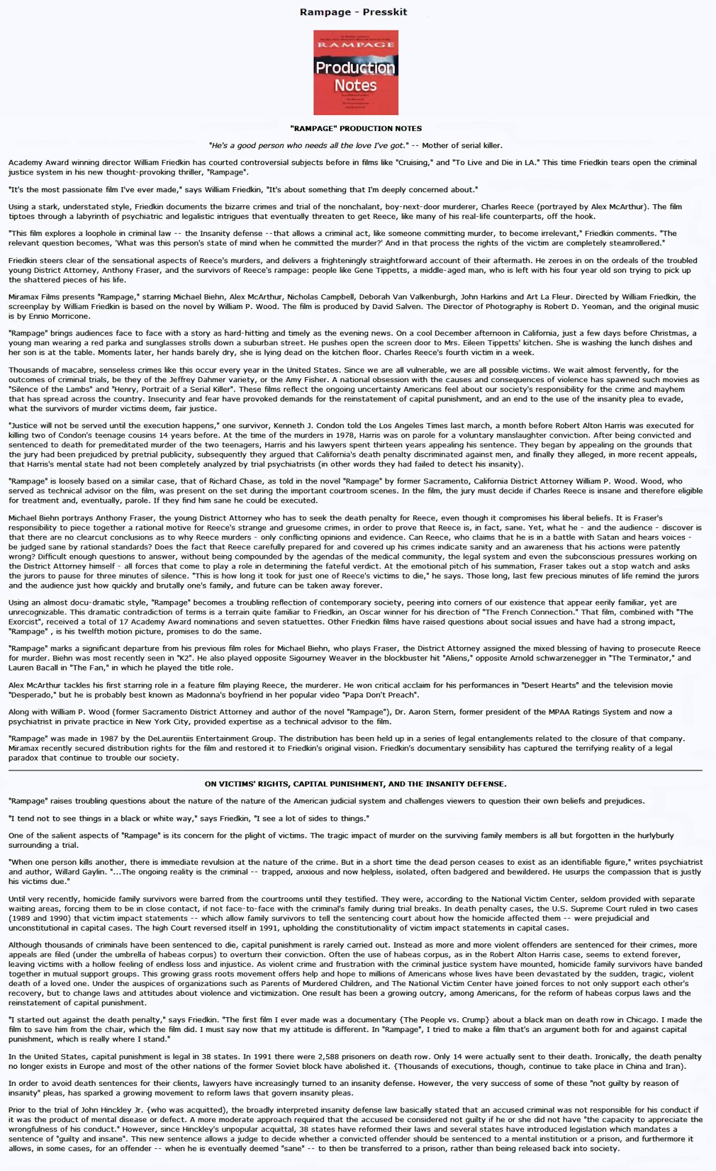 Rampage - Presskit - Production Notes
Keywords: rampage_media;all_media_articles;media_presskit