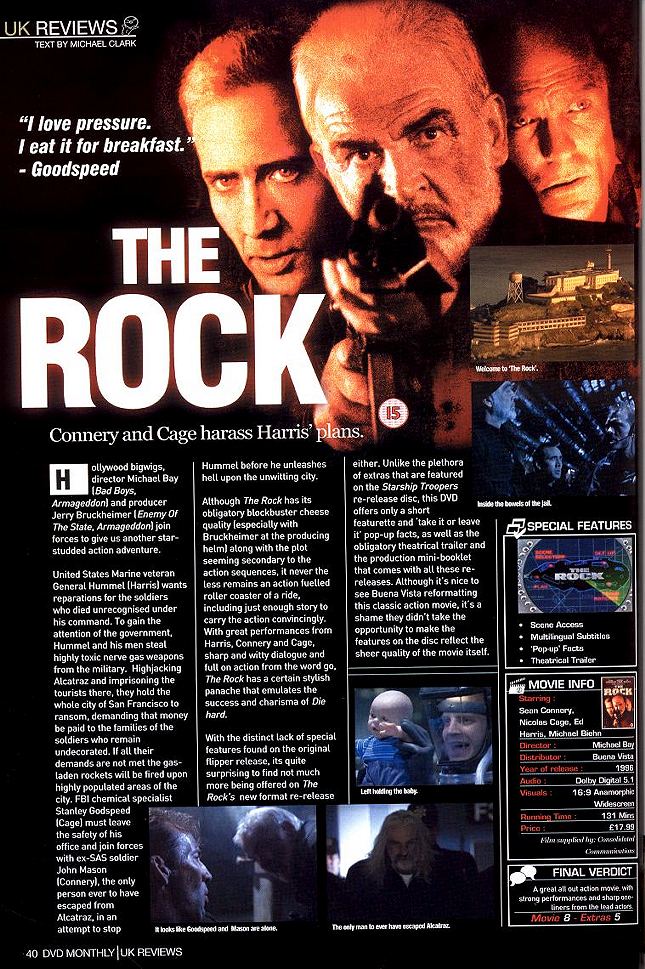 The Rock - DVD Monthly #15 July 2001 - Review
Keywords: ;media_review