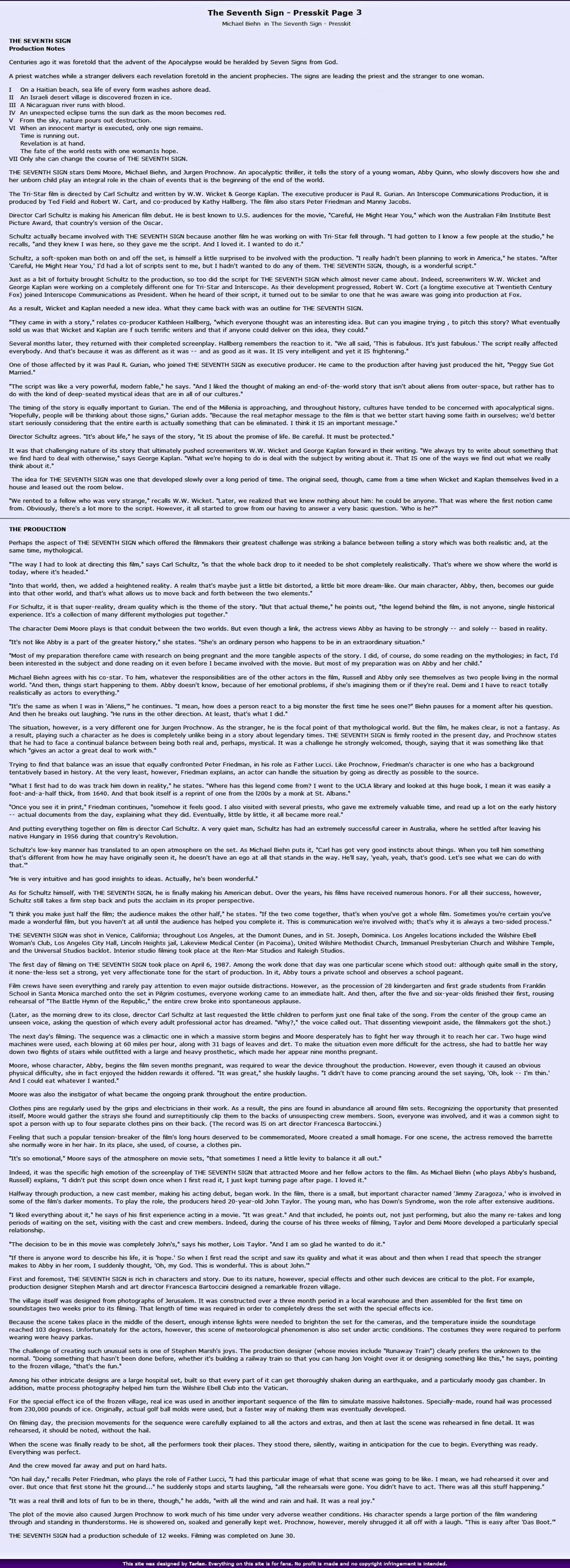 The Seventh Sign Presskit - Page 3
Keywords: 7th_sign_media;all_media_articles;media_presskit