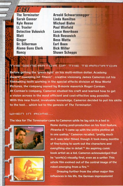 The Terminator - DVD Booklet - PAGE 2
Keywords: terminator_media;all_media_articles;media_review