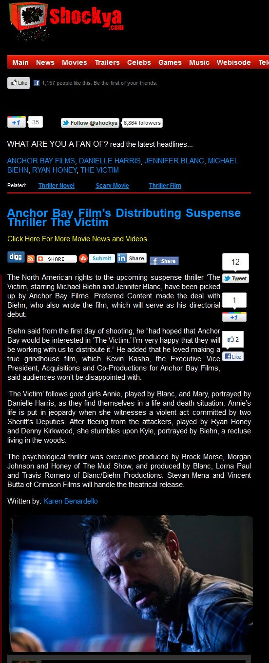 Anchor Bay Film's Distributing Suspense Thriller The Victim
Shockya - 6 Jan 2012
Article by Karen Benardello
Keywords: all_media_articles;victim_media;media_preview