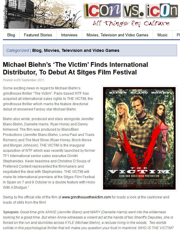 Michael Biehn's The Victim finds International Distributor
Icon vs icon
29 Sep 2011
Keywords: ;media_review